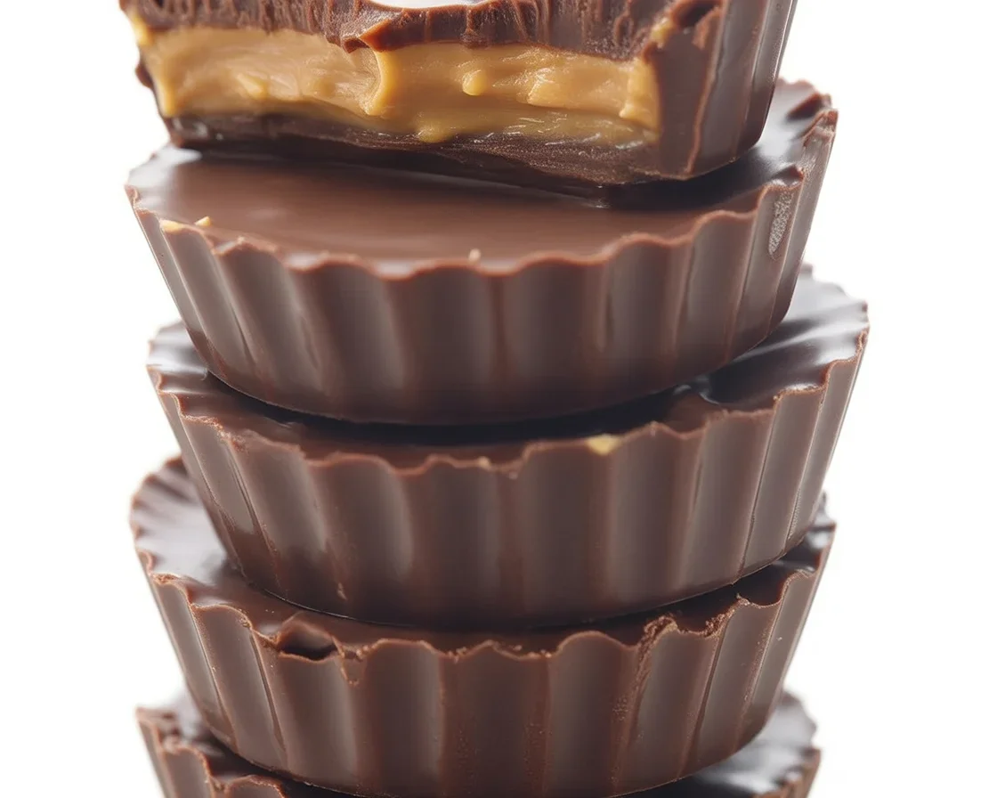 Delicious keto peanut butter cups featuring creamy filling and sugar-free chocolate coating.