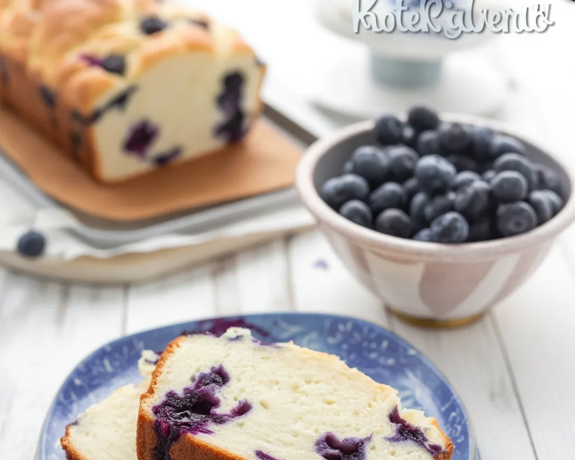 Sweet keto blueberry bread, moist and fluffy, perfect for breakfast or low carb snacks.
