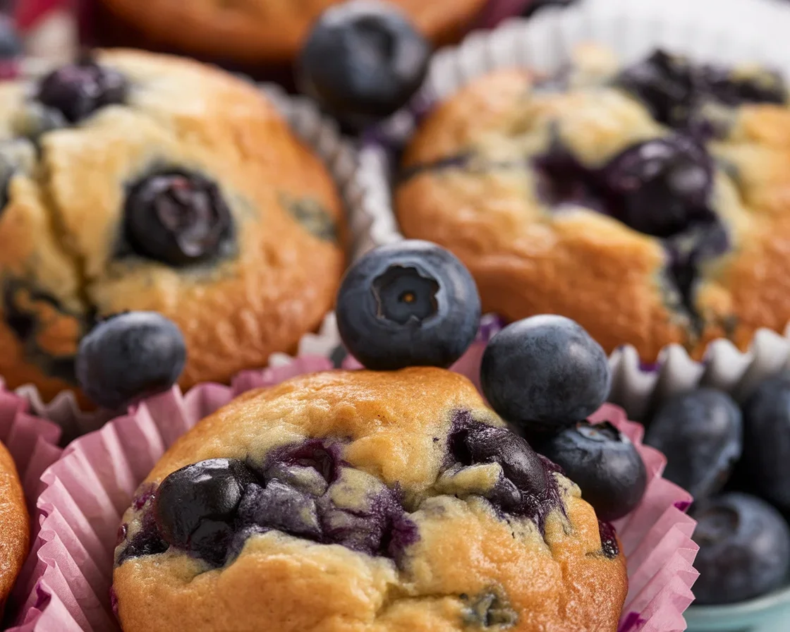 Delicious almond flour blueberry muffins, gluten-free and naturally sweet for a healthy snack.
