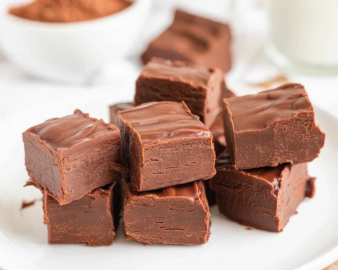 Slice of rich Keto Chocolate Dessert topped with creamy frosting