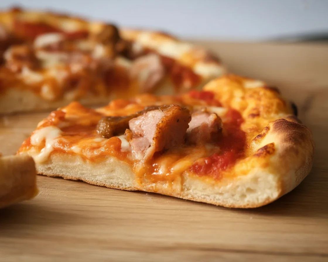Delicious Vegan Keto Pizza with a crispy coconut flour crust topped with fresh ingredients.
