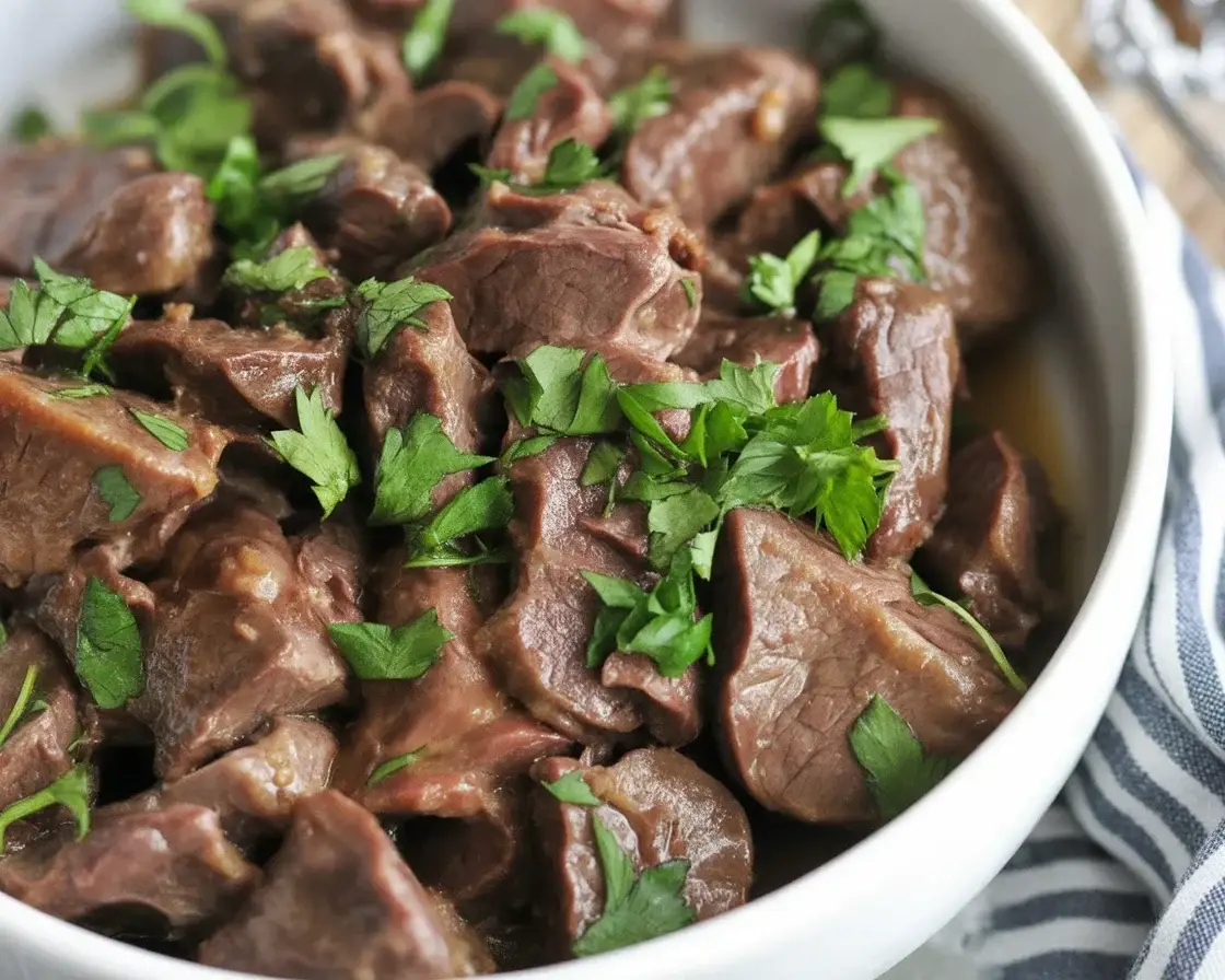 Delicious beef heart stew keto recipe with rich flavors and low-carb ingredients.