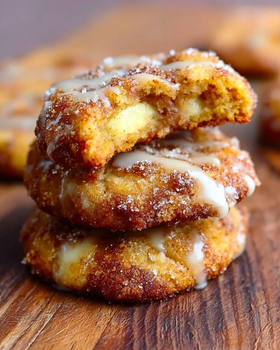 Keto Apple Fritter Cookies topped with glaze, perfect for a low-carb diet