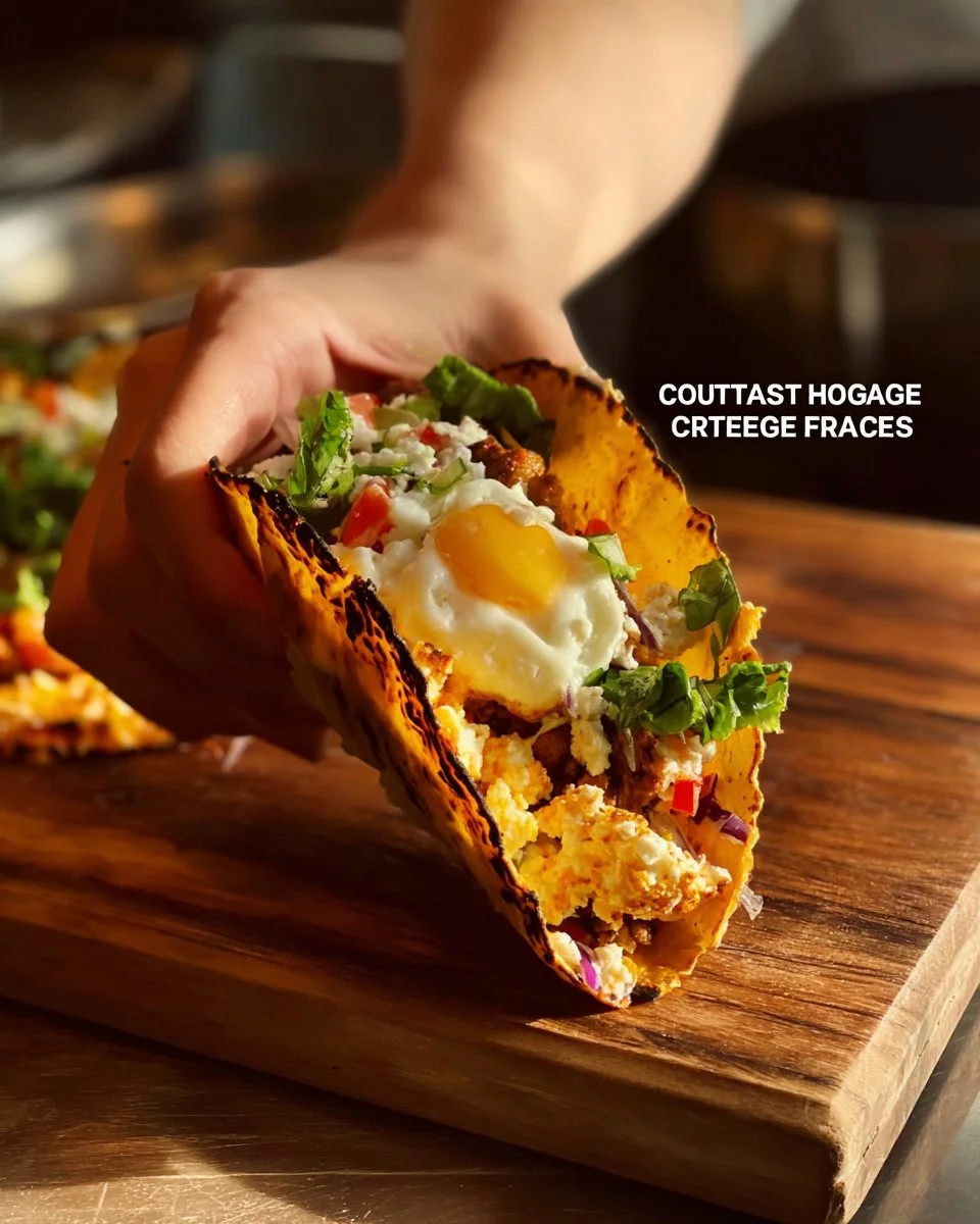 High protein cottage cheese tacos served with fresh toppings